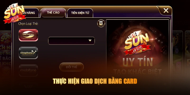 Thực hiện giao dịch bằng card